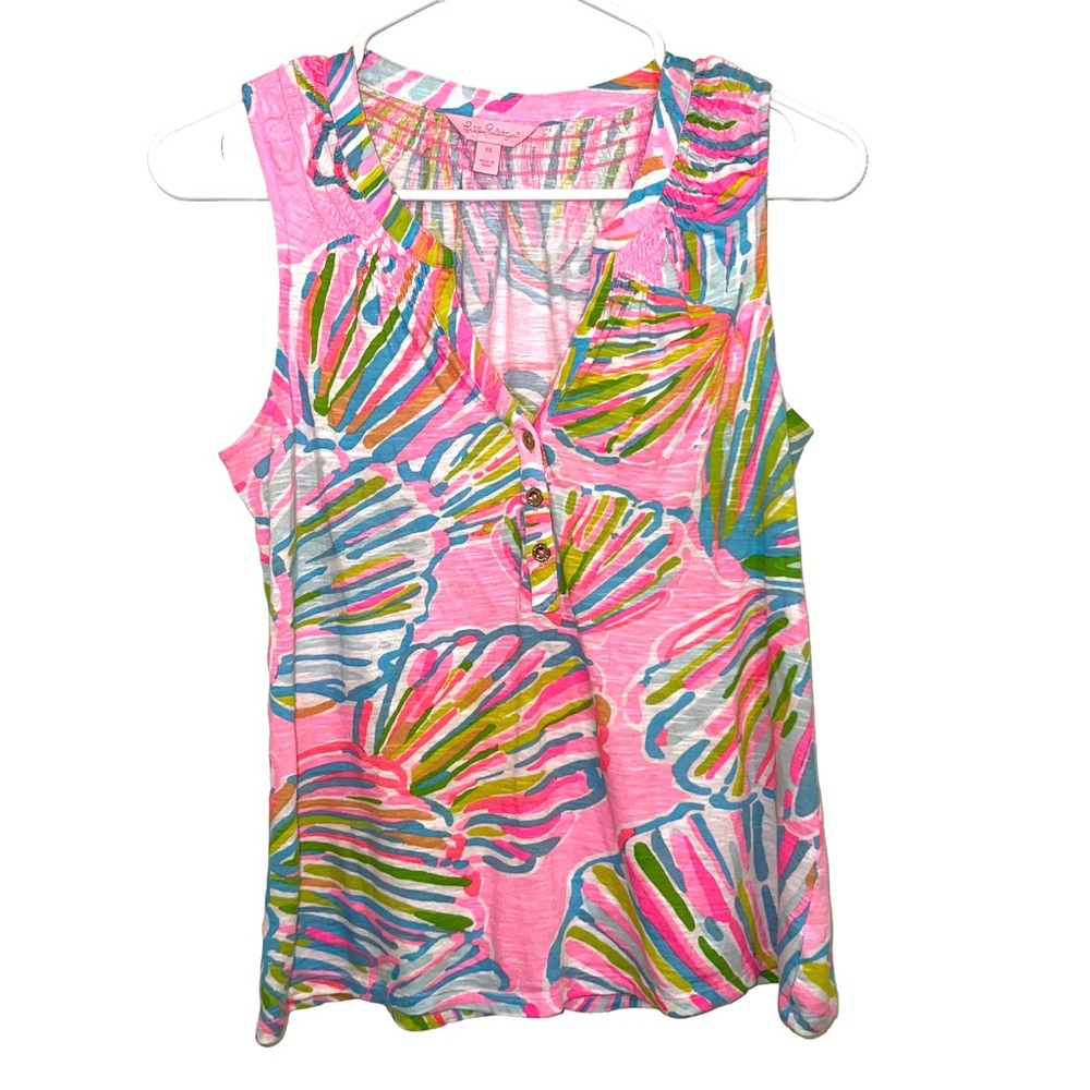 Lilly Pulitzer Women’s Multi-Color Seashell V-Neck Top Size XS
